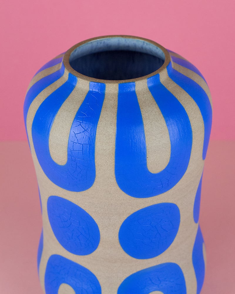 Blue Arch Stoneware Vase