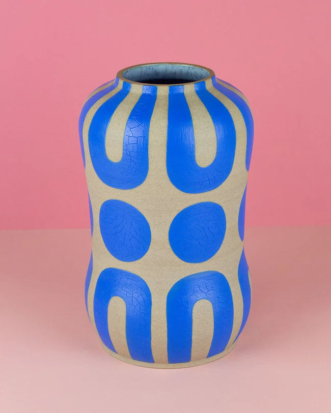 Blue Arch Stoneware Vase