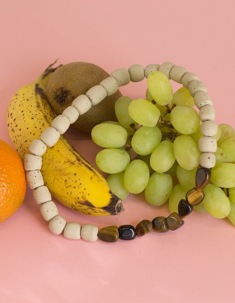 Stoneware + Tigers Eye Necklace