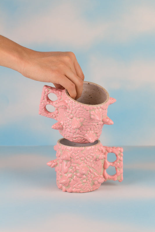 Pink Textured Spikes Mug