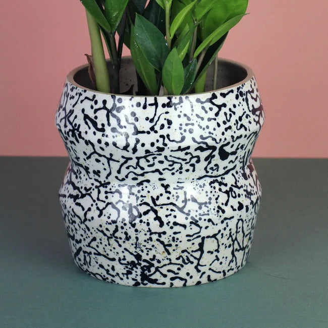 White Patterned Planter