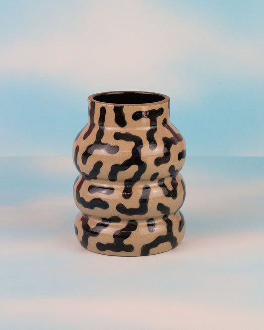 Toffee patterned stoneware bud vase