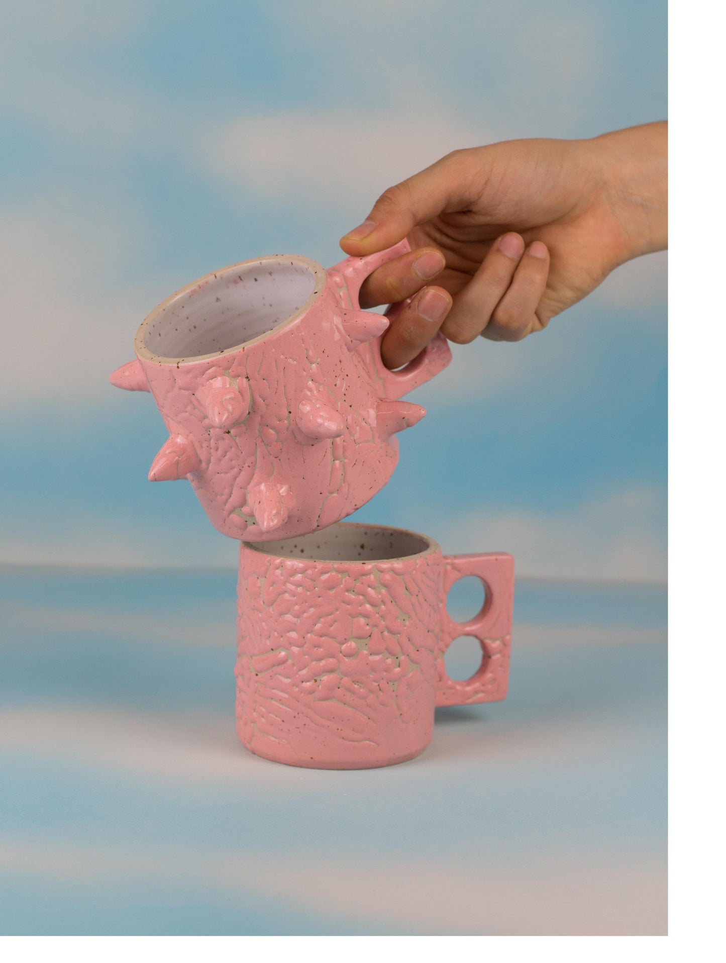 Pink Textured Spikes Mug