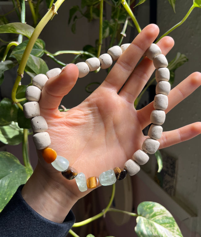 Stoneware + Tigers Eye Necklace