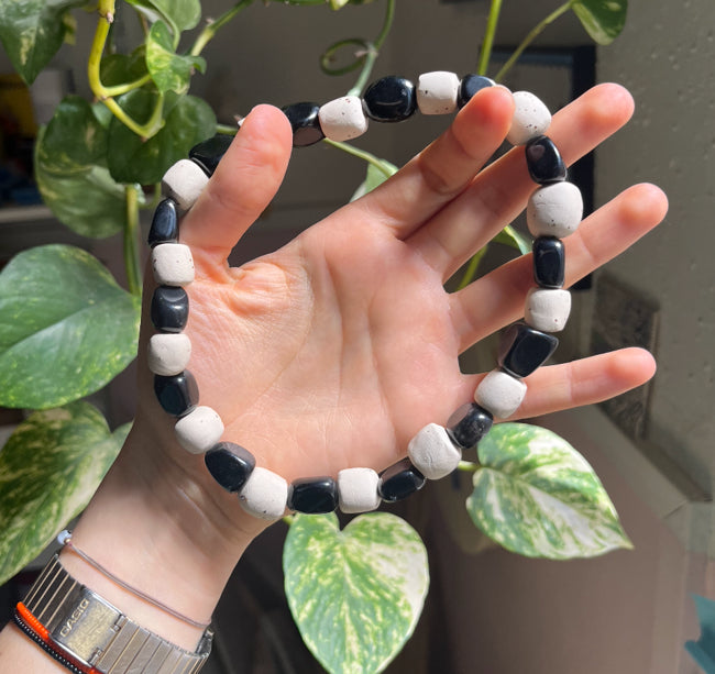 Stoneware + Obsidian Necklace